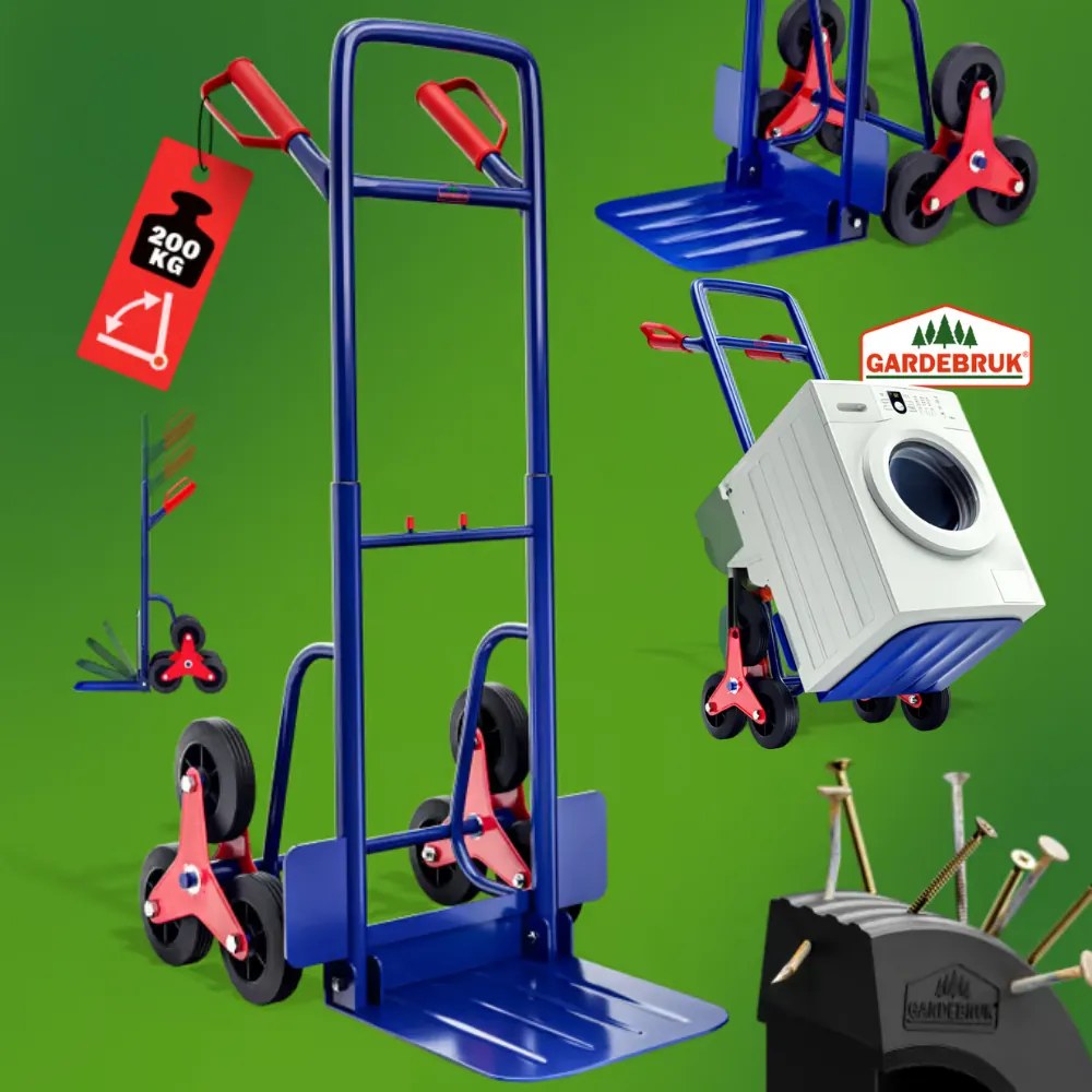 CART lépcsős kézikocsi, max. 200kg, kék Gardebruk
