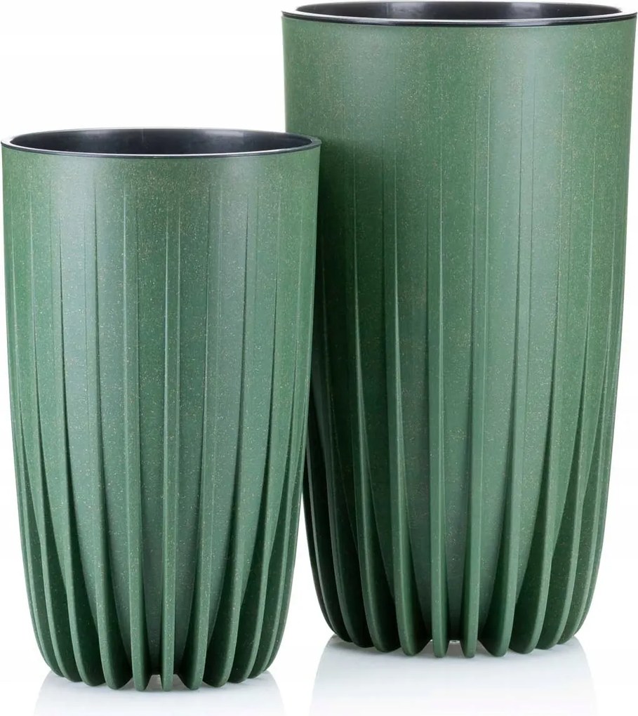 2x Virágágyás Virágtartó Nappali betét szett Magas Virágtartó Boho Pálmafa