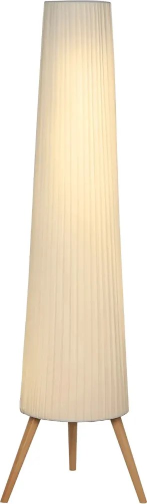 HOMCOM LED Állólámpa nappaliba, fa állvánnyal, lábkapcsolóval, 46 x 46 x 153 cm, fehér