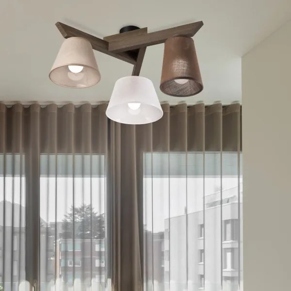 Brilagi - LED mennyezeti lámpa ANTHONY 3xE14/40W/230V tölgy-dió