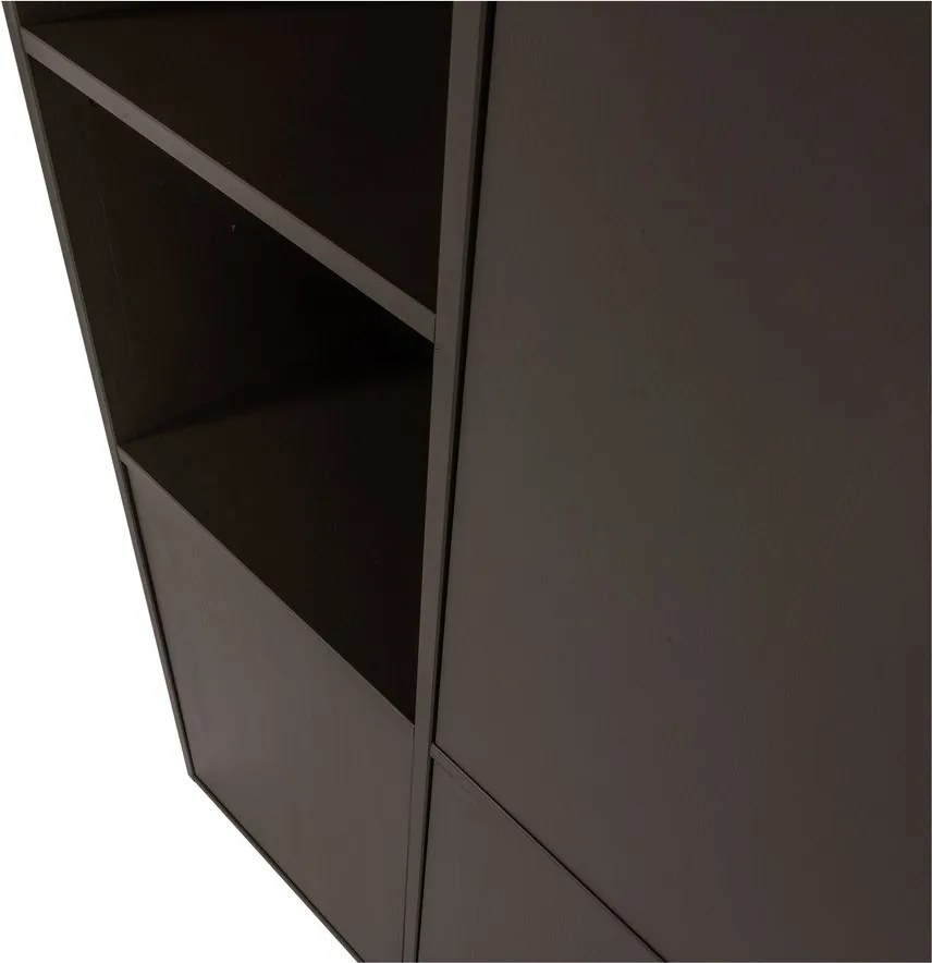 Sötétbarna borovi fenyő moduláris szekrény 108x215 cm Meggy – WOOOD