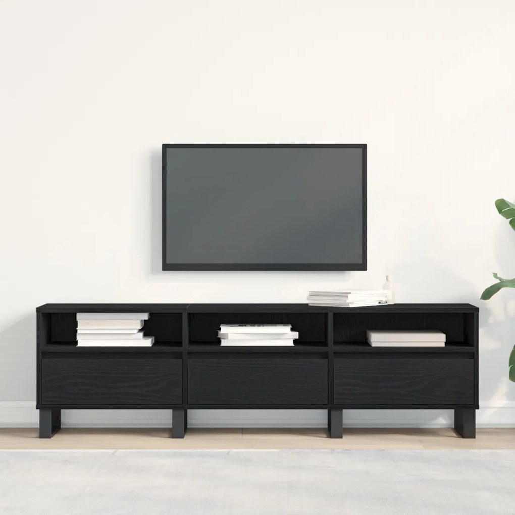 TV Szekrény Fekete Tölgy 150x30x44,5 cm Műanyag
