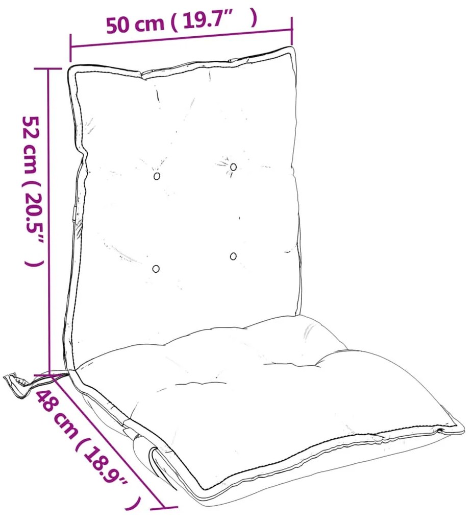 6 db zöld oxford szövet háttámlás székpárna