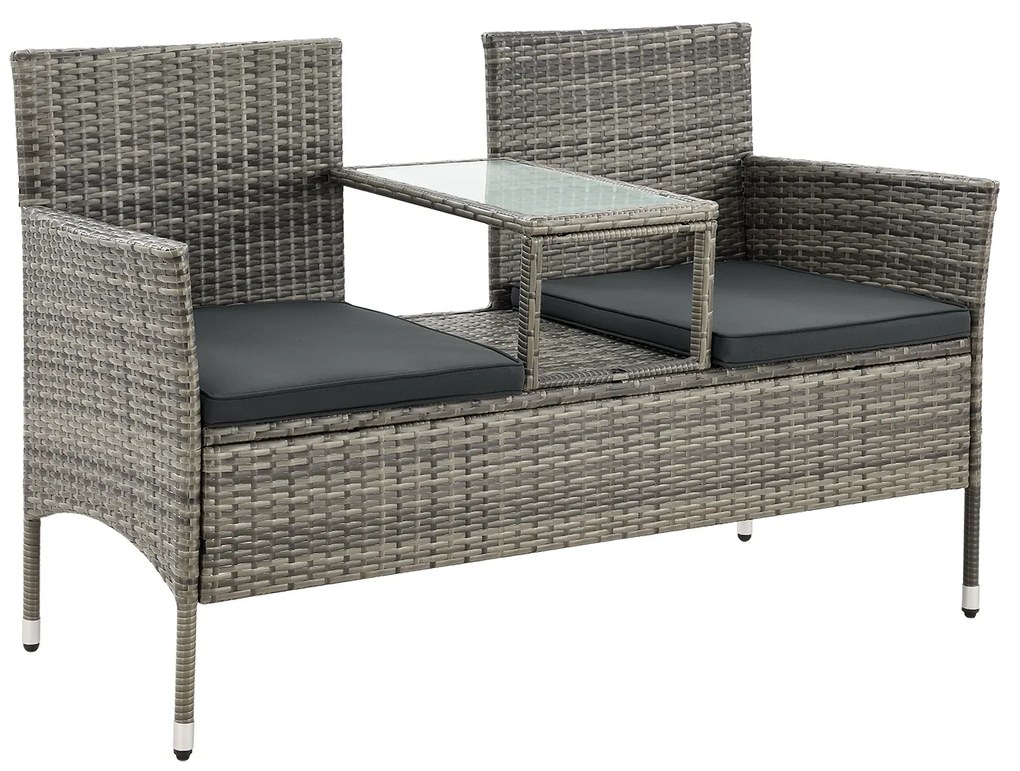 Juskys Merlin rattan pad M - szürke