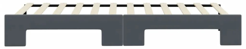 sötétszürke kihúzható bársony heverő 80 x 200 cm