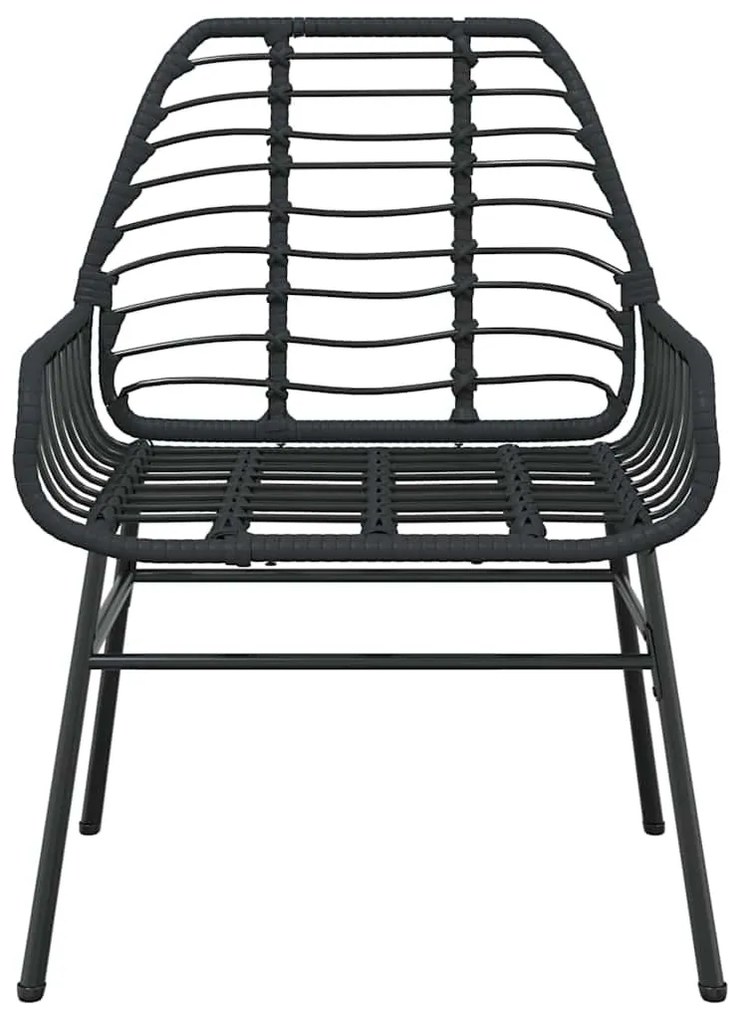 9 részes fekete polyrattan üveg kerti étkezőgarnitúra