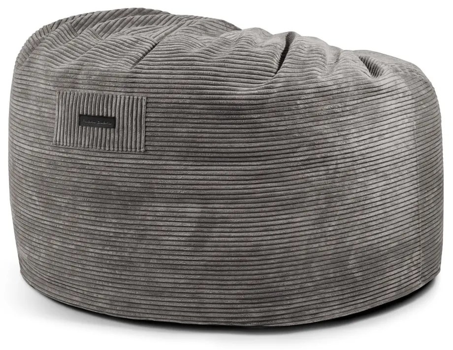 Fekete kordbársony babzsákfotel Om 110 – SLOWDOWN