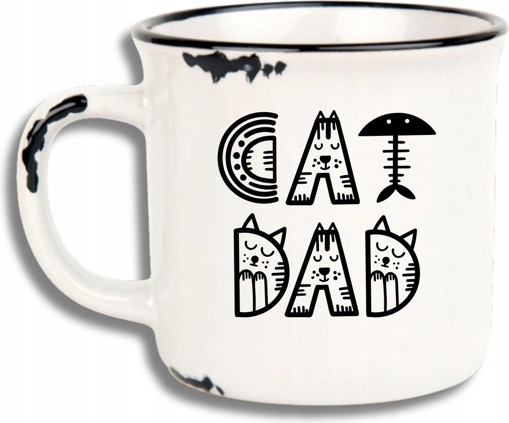 Bögre Fehér Retro Vicces Ajándék Apák Napja Cat Dad
