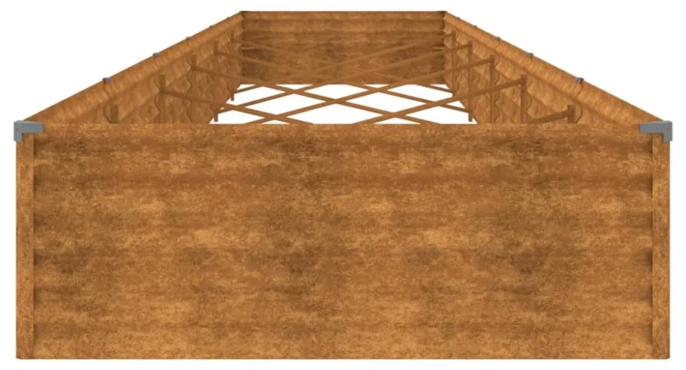 corten acél kerti magaságyás 579x100x36 cm