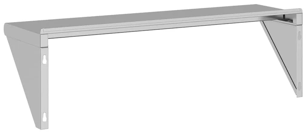 ezüstszínű rozsdamentes acél falipolc 100 x 30 x 31 cm