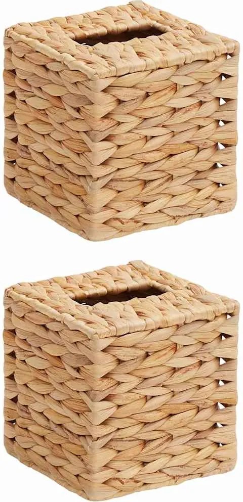 vidaXL Zsebkendődoboz Fedelek 2 pcs Vízi jácint 14,5 x 14,5 x 15 cm