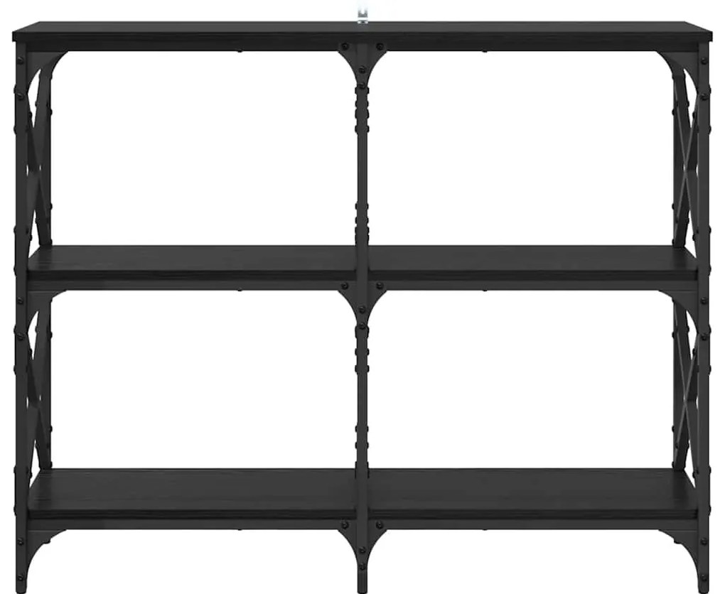 vidaXL Konzolasztal Fekete tölgy 100 x 28 x 80,5 cm Faanyag
