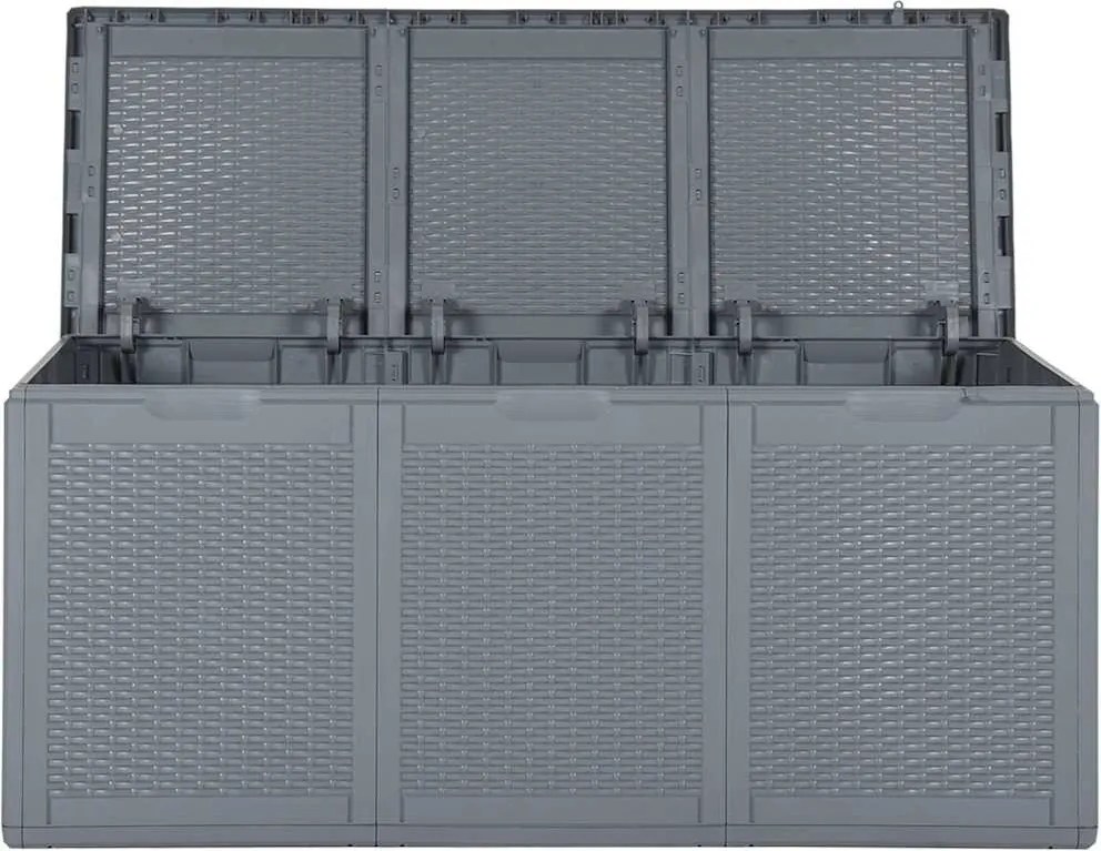 Szürke Pp Rattan Kerti Tárolóláda 270 L