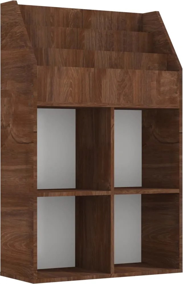 vidaXL barna tölgyszínű szerelt fa újságtartó gyerekeknek 71x30x114 cm