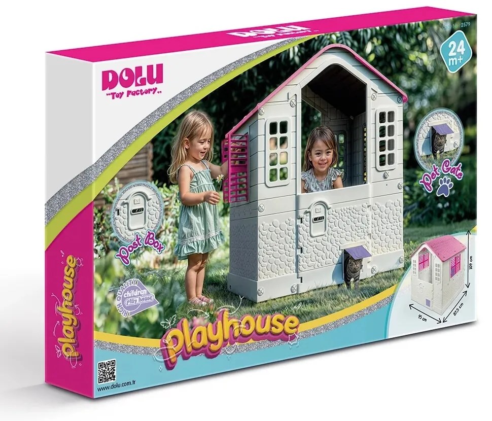 Dolu Gyerek kerti házikó, fehér-rózsaszín