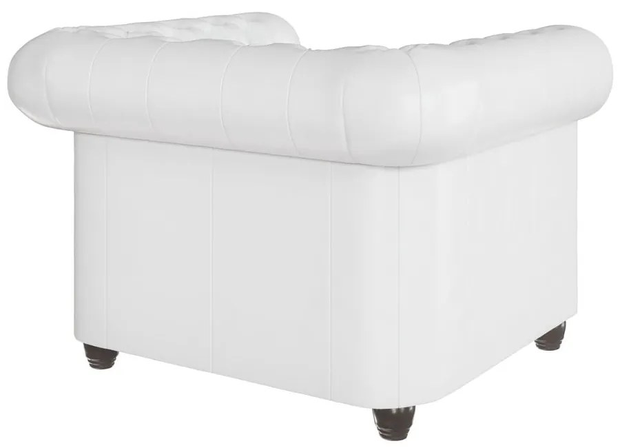 Fehér bőrutánzat fotel York – Ropez