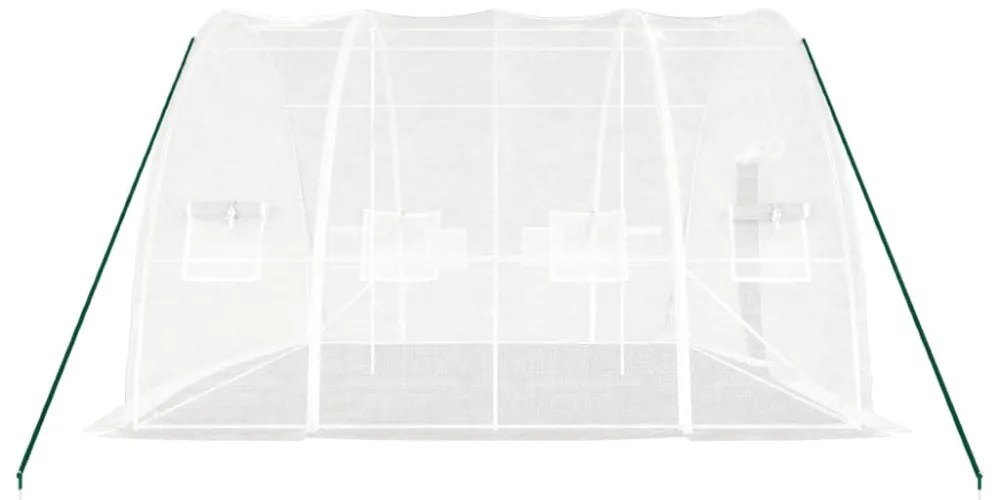 fehér acélvázas melegház 24 m² 6x4x2,85 m