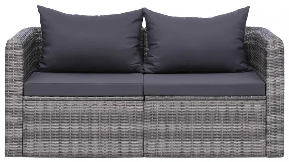 2 db szürke polyrattan kerti sarokkanapé