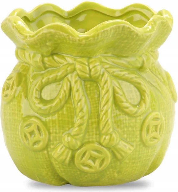 Váza erszény zöld dekoráció erkély váza