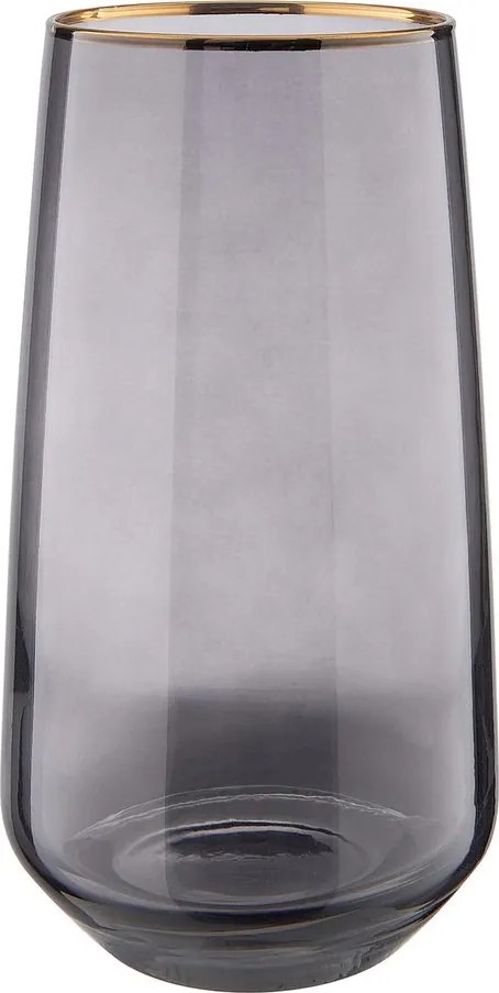 TOUCH OF GOLD long drink pohár arany szegéllyel, szürke 480 ml