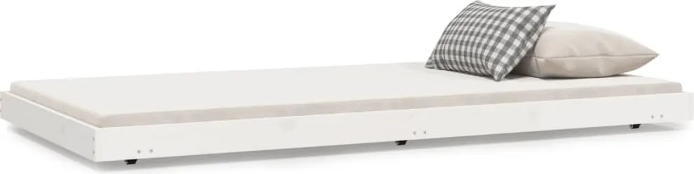 vidaXL fehér tömör fenyő ágykeret matrac nélkül 80 x 200 cm