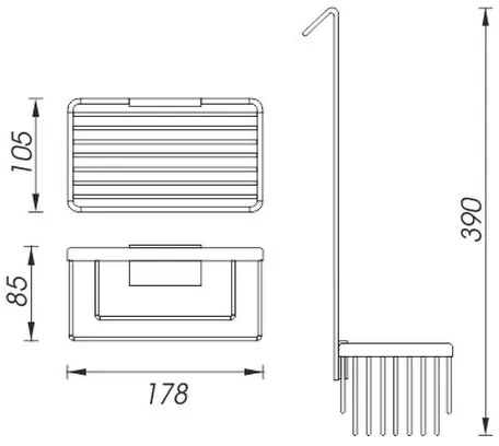 NIMCO Ki 14015H-26 - Zuhany falipolc KIBO fényezett króm