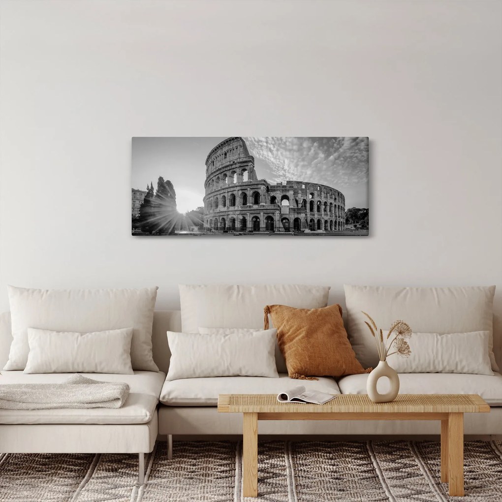 Kép - Colosseum Rómában, fekete-fehér (120x50 cm)