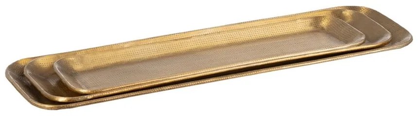 Fém dekoratív tálca szett 3 db-os 14x48 cm Grau – Ixia