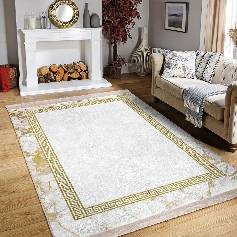 Fehér-aranyszínű szőnyeg 80x150 cm – Mila Home