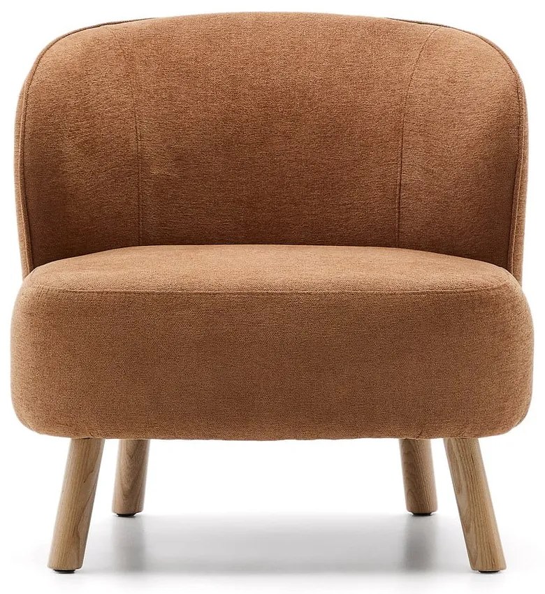 Terrakotta színű zsenília fotel Ulit – Kave Home