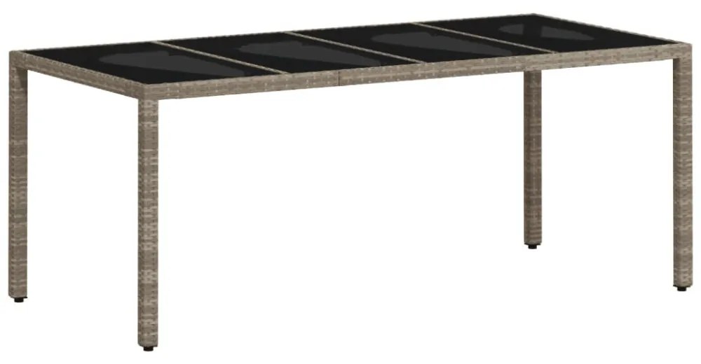 vidaXL 7 részes szürke polyrattan/üveg kerti étkezőgarnitúra párnákkal