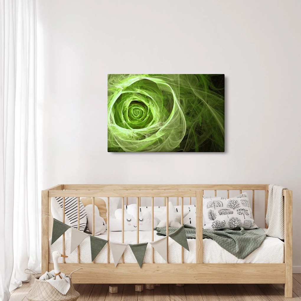 Kép - Absztrakt rózsa zöld (90x60 cm)