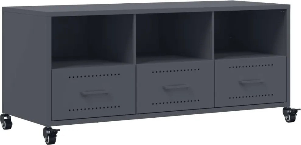 vidaXL antracitszürke acél TV-szekrény 100,5 x 39 x 43,5 cm