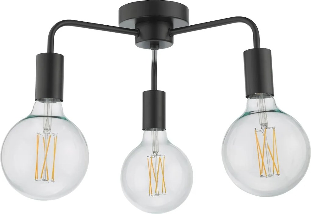 Dar Lighting modern mennyezeti lámpa dena matt fekete darden5322