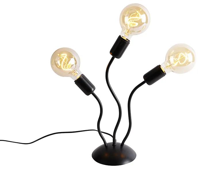 Design asztali lámpa fekete 3-lámpa - Wimme