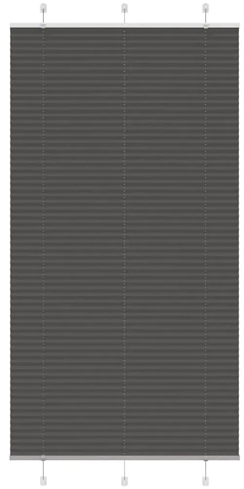 pliszírozott redőny fekete 105x200 cm szövetszélesség 104,4 cm