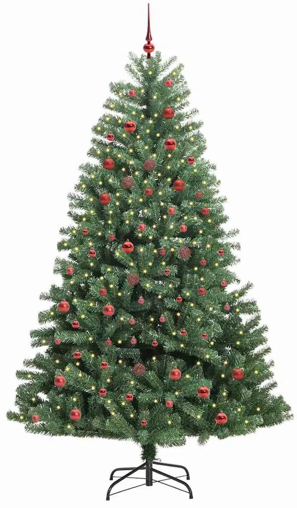 Műanyag Hajtogatós Karácsonyfa Zöld 210 cm PVC és fém