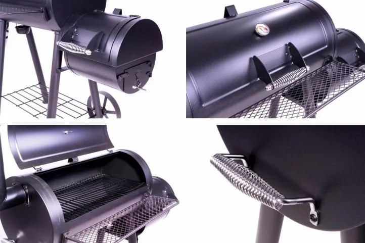 GARTHEN Kerti grill füstüllővel XL 120 x 55 cm