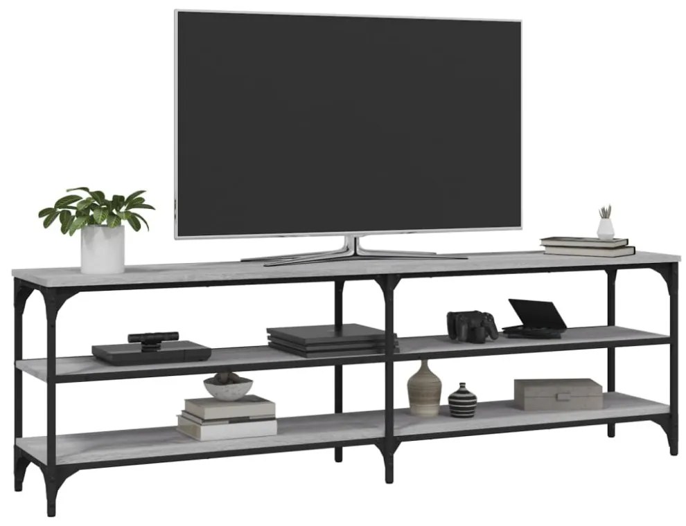 szürke sonoma színű szerelt fa TV-szekrény 160 x 30 x 50 cm
