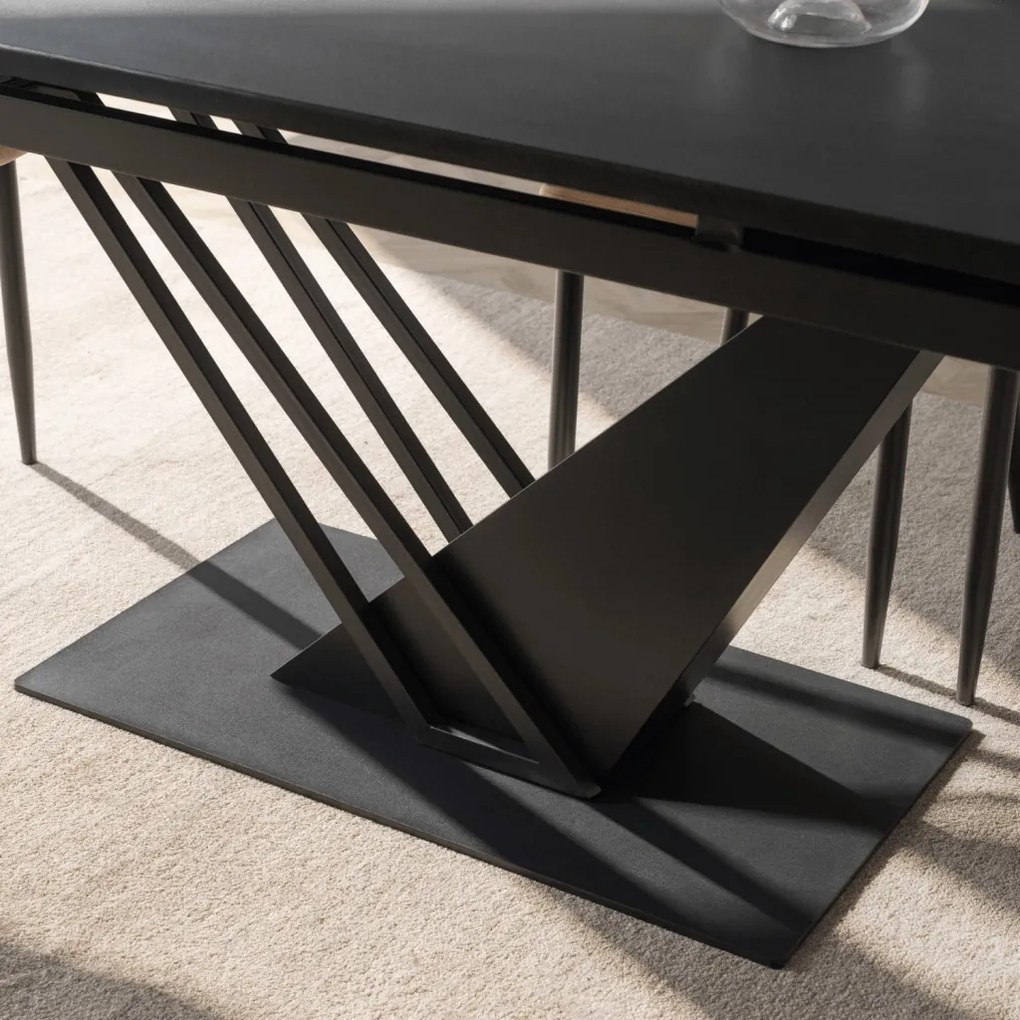 Stół REX Rozkładany 160-220 cm MDF Czarny