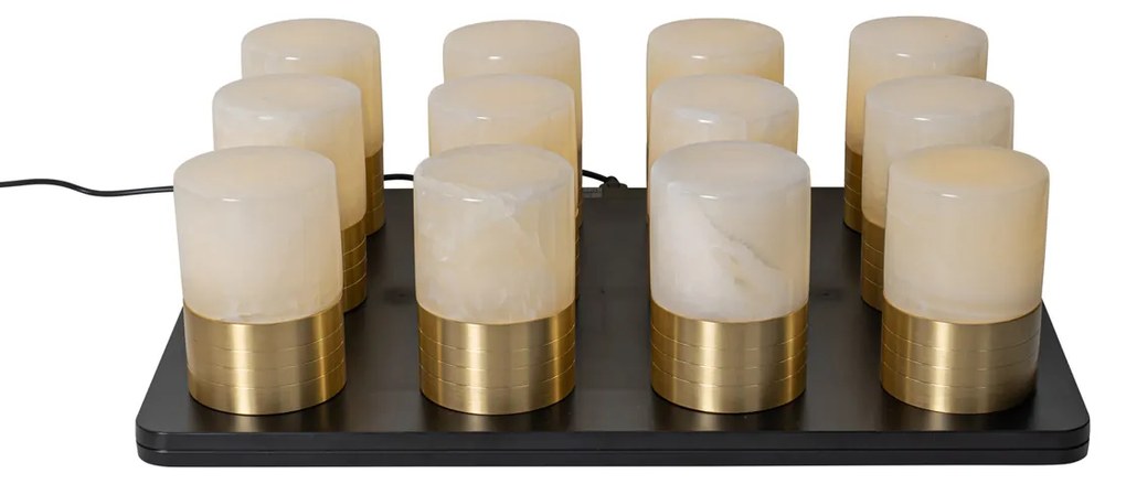 12 darabos arany RGBW újratölthető asztali lámpa készlet töltőállomással - Alessia