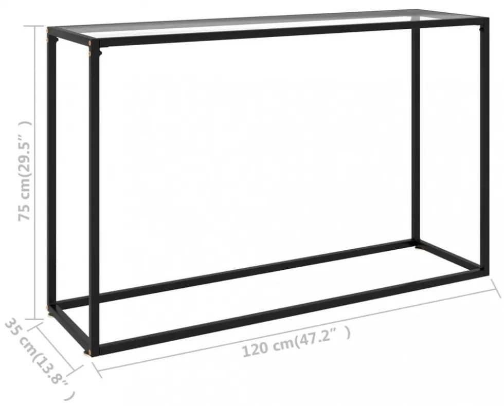 átlátszó edzett üveg tálalóasztal 120 x 35 x 75 cm