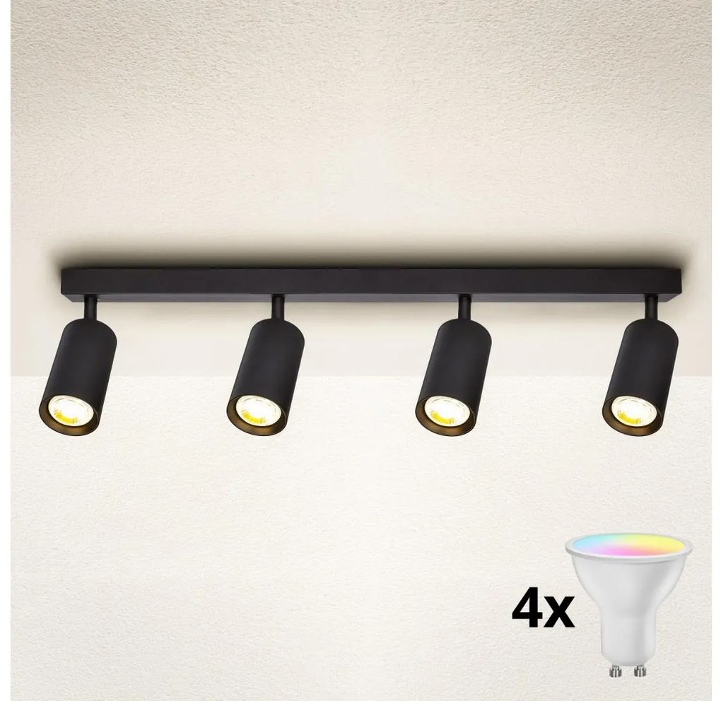 Brilagi - LED dimmelhető spotlámpa SELE 4xGU10/6,5W/230V fekete BG0627+2xAI1829