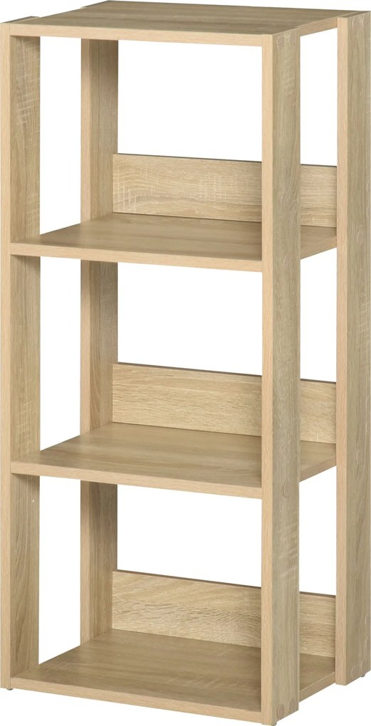 HOMCOM Fali Polc 3 Polccal, Antidöntő Rendszerrel, Csúszásgátló Talppal, 40x29.2x87.9cm | Aosom