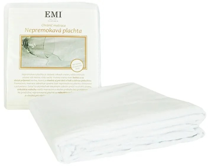 EMI fehér vízhatlan lepedő sarokgumival, 90x200-as lap
