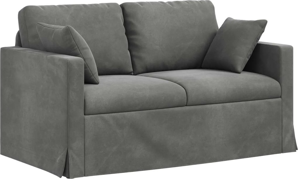vidaXL Kanapé Sötétszürke 138 x 78 x 80 cm Bársony