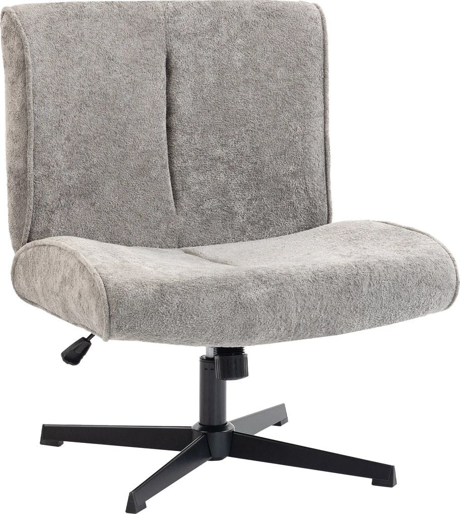 HOMCOM forgatható lounge fotel, bársonyhatású, magasságállítható díszfotel acél keresztlábazattal, párnázott olvasószék nappaliba és hálószobába | Aos