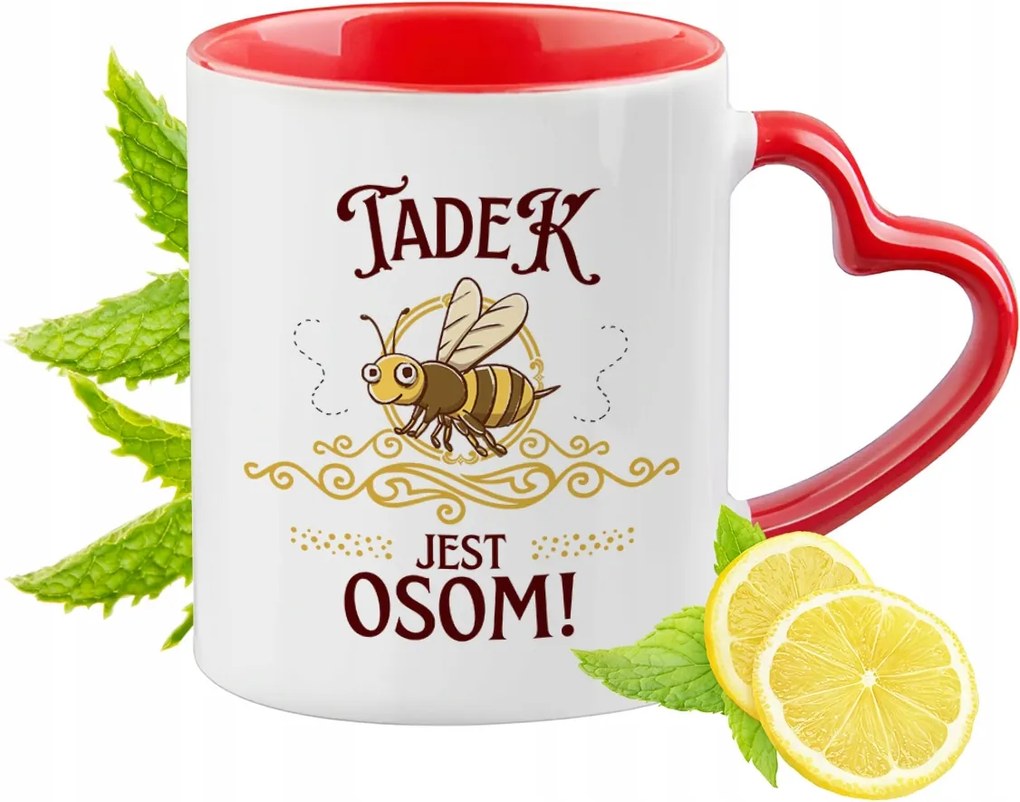 Tádé Bögre Piros Szív Alakú Füllel Ajándék Nyomtatott