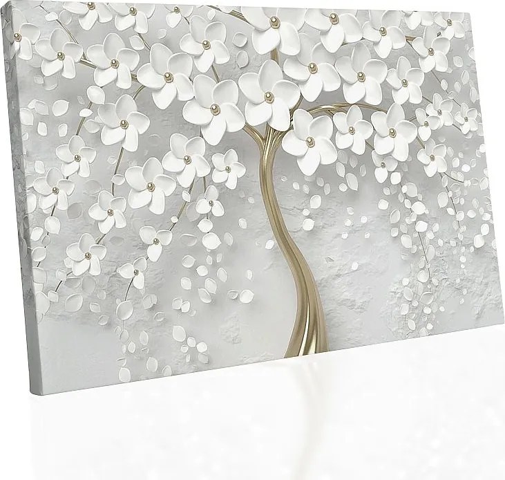 Kép Absztrakt Arany Fa Virágok Nappali 3D 70*50