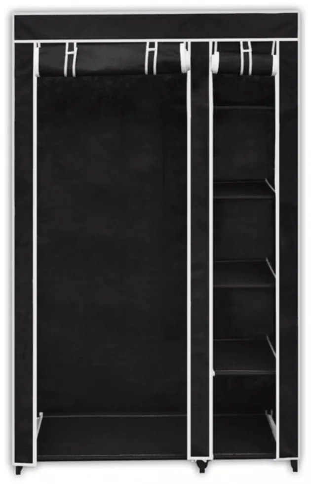 fekete összecsukható ruhásszekrény 110 x 45 x 175 cm